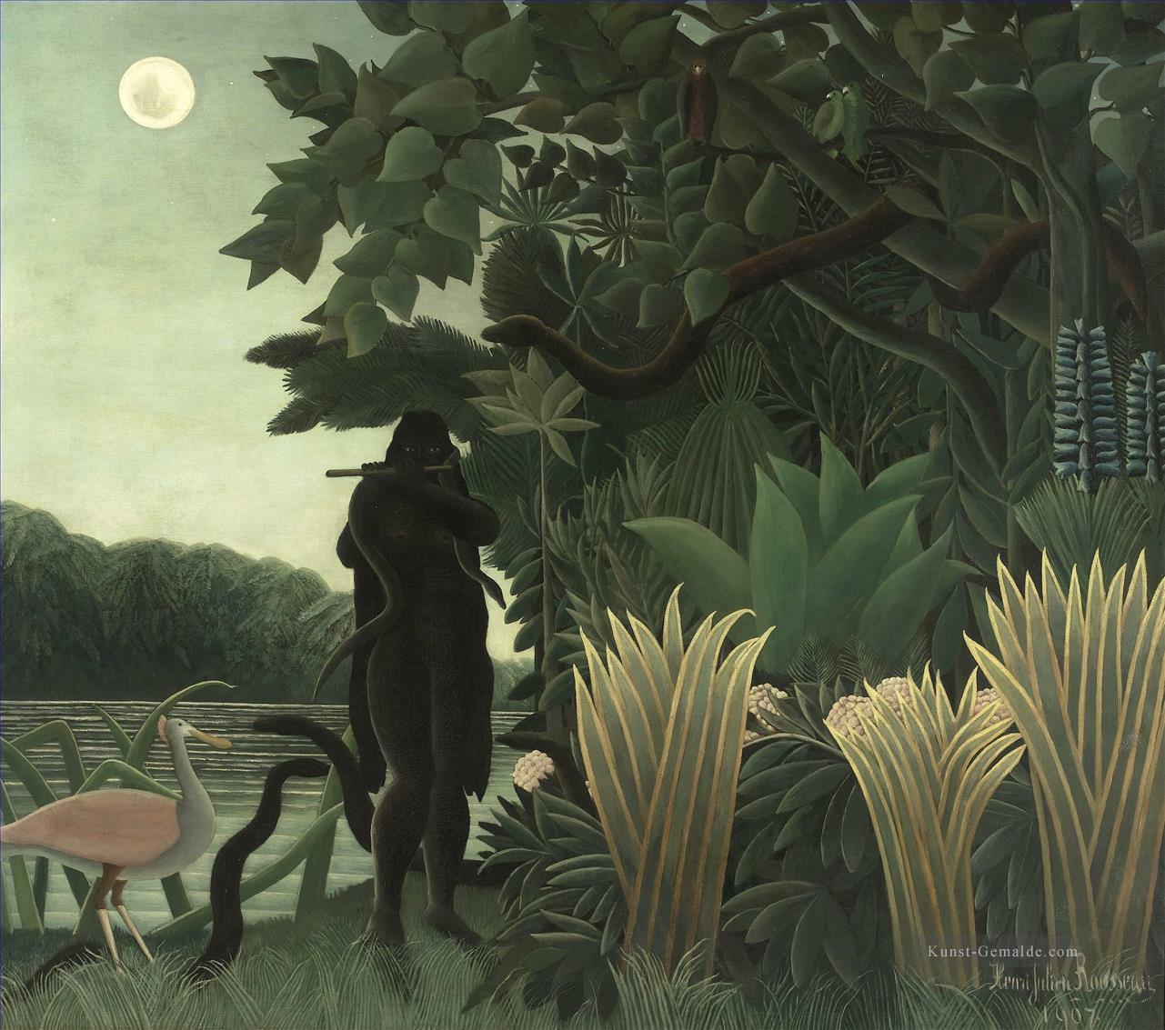 Die SchlangenCharmerin La Charmeuse de Serpents Henri Rousseau Post Impressionism Naive Primitivism Ölgemälde